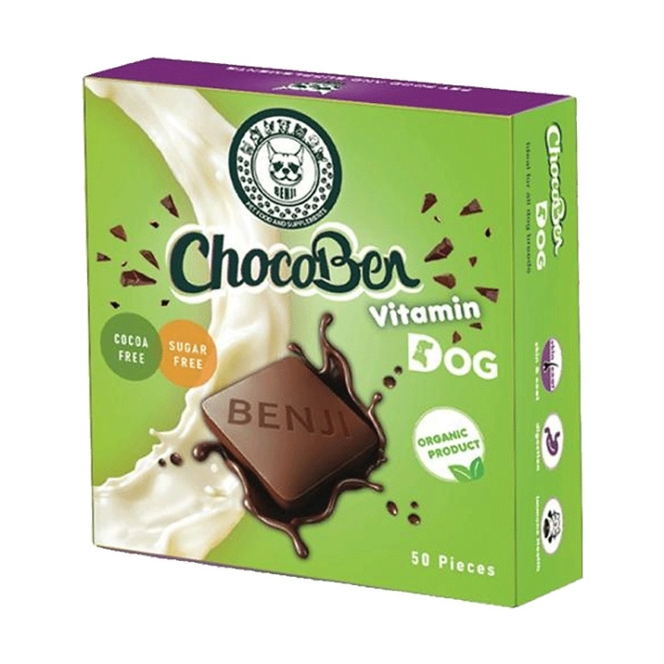 تصویر نمای پشت تشویقی سگ بنجی مدل ChocoBen Vitamin بسته 50 عددی 