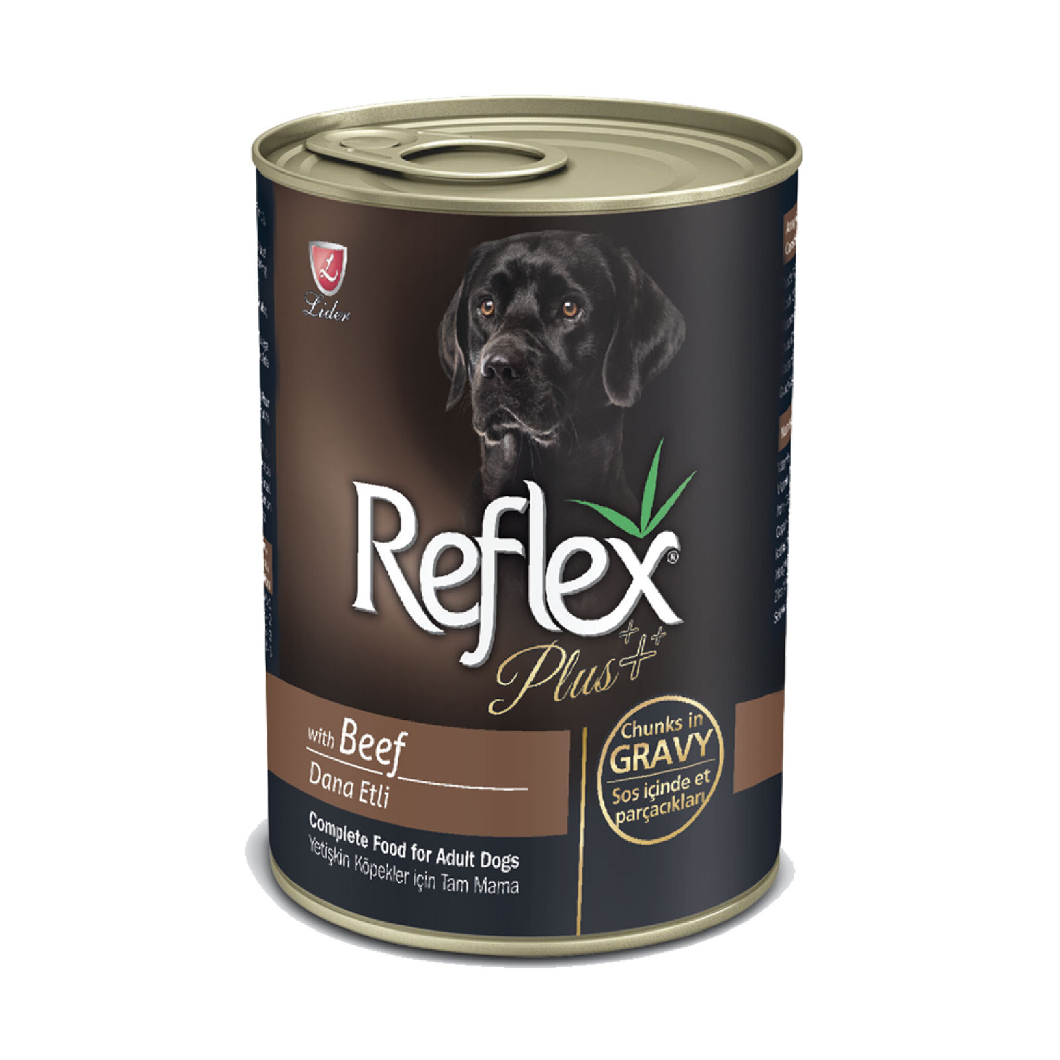  تصویر کنسرو غذای سگ رفلکس پلاس Reflex Plus Beef Chunk in Gravy وزن 400 گرم 