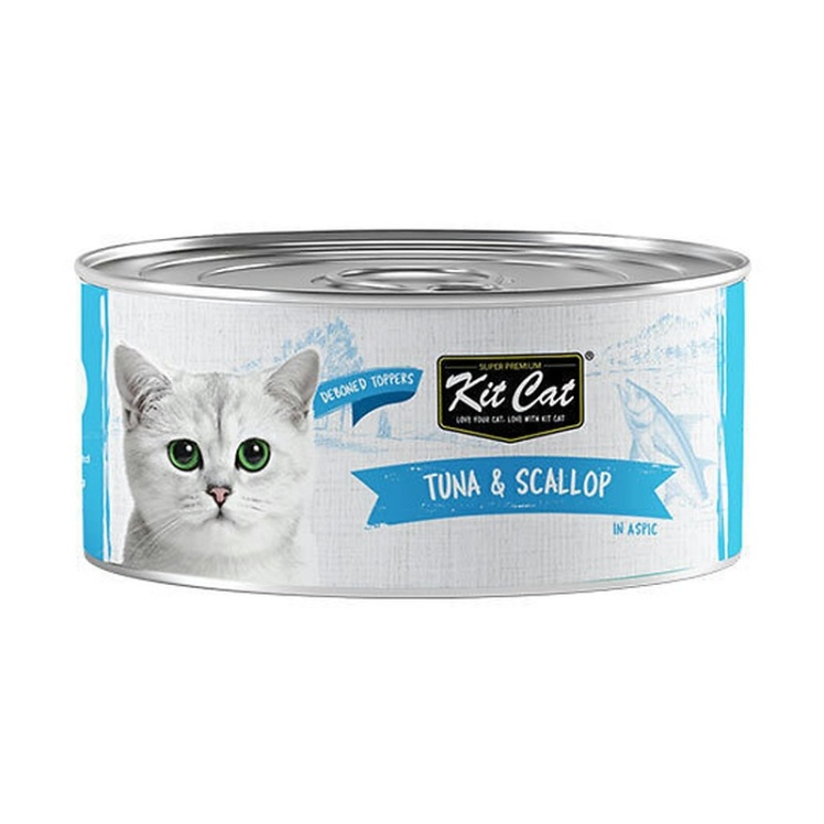 تصویر کنسرو غذای گربه کیت کت با طعم ماهی تن و صدف KitCat Tuna & Scallop وزن 80 گرم