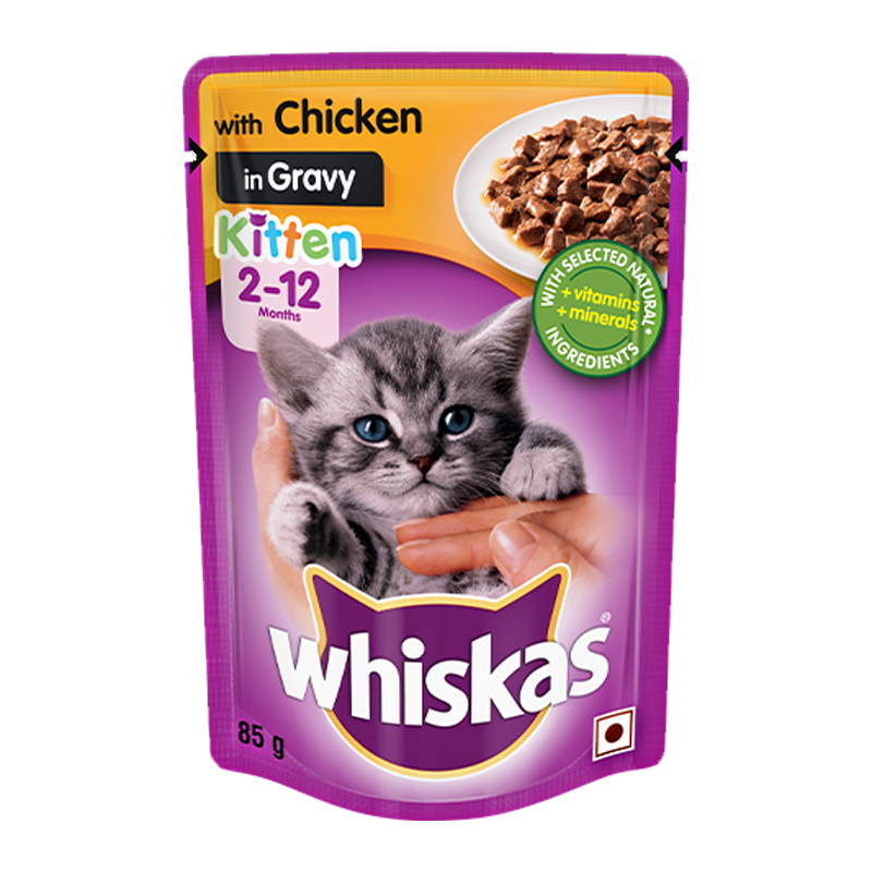  عکس بسته بندی پوچ بچه گربه ویسکاس مدل Poultry وزن 85 گرم 
