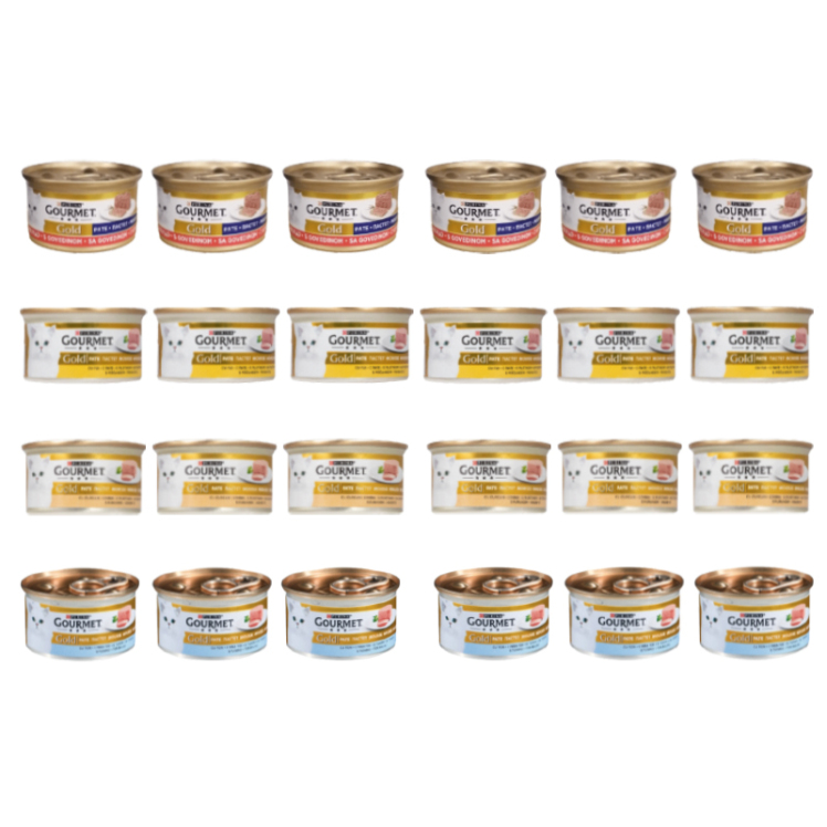 تصویر کنسرو غذای گربه گورمت با طعم گوشت گاو Gourmet Beef وزن ۸۵ گرم