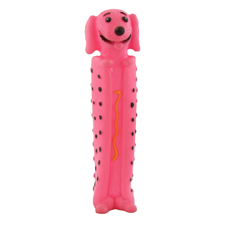  عکس اسباب بازی دندانی سگ جابز پت مدل سگ سوسیسی رنگ صورتی 