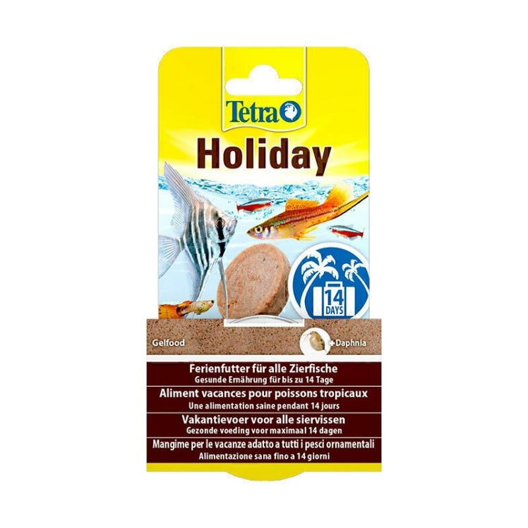 تصویر پشت بسته بندی غذای مسافرتی ماهی تترا Tetra Holiday وزن 30 گرم