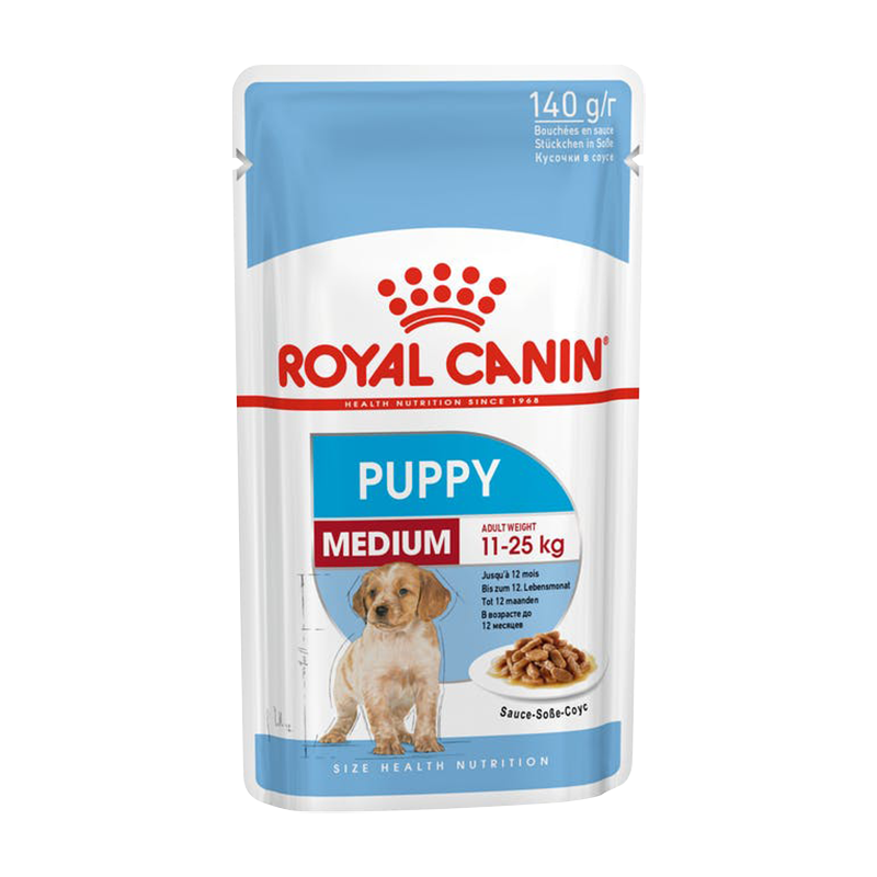  بسته غذای خشک و تر توله سگ رویال کنین مدل Medium Puppy 3 
