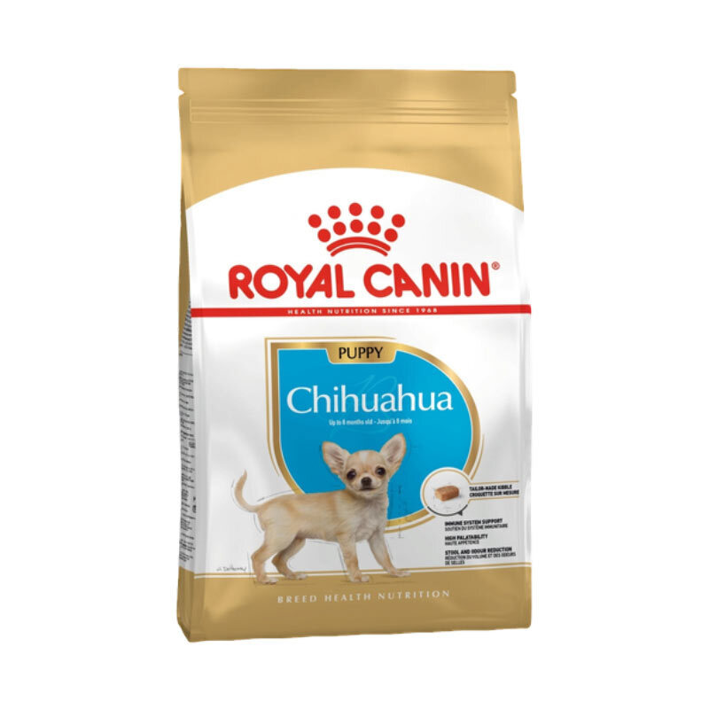  تصویر غذای خشک توله سگ نژاد شی هواهوا رویال کنین Royal Canin Chihuahua Puppy وزن 1.5 کیلوگرم 