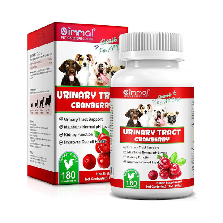 عکس قرص یورینری سگ اویمال با طعم مرغ Oimmal Urinary Tract Cranberry Dog Pill بسته 180 عددی