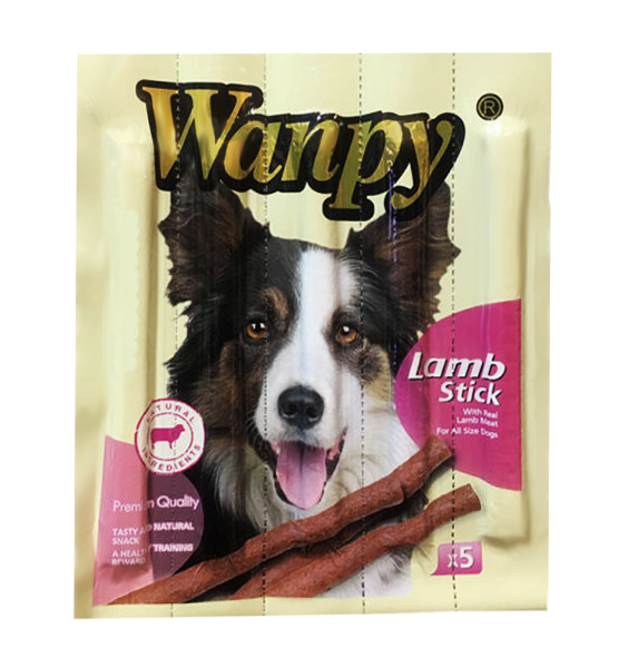  عکس بسته بندی اسنک تشویقی سگ ونپی مدل Lamb Stick بسته 5 عددی 
