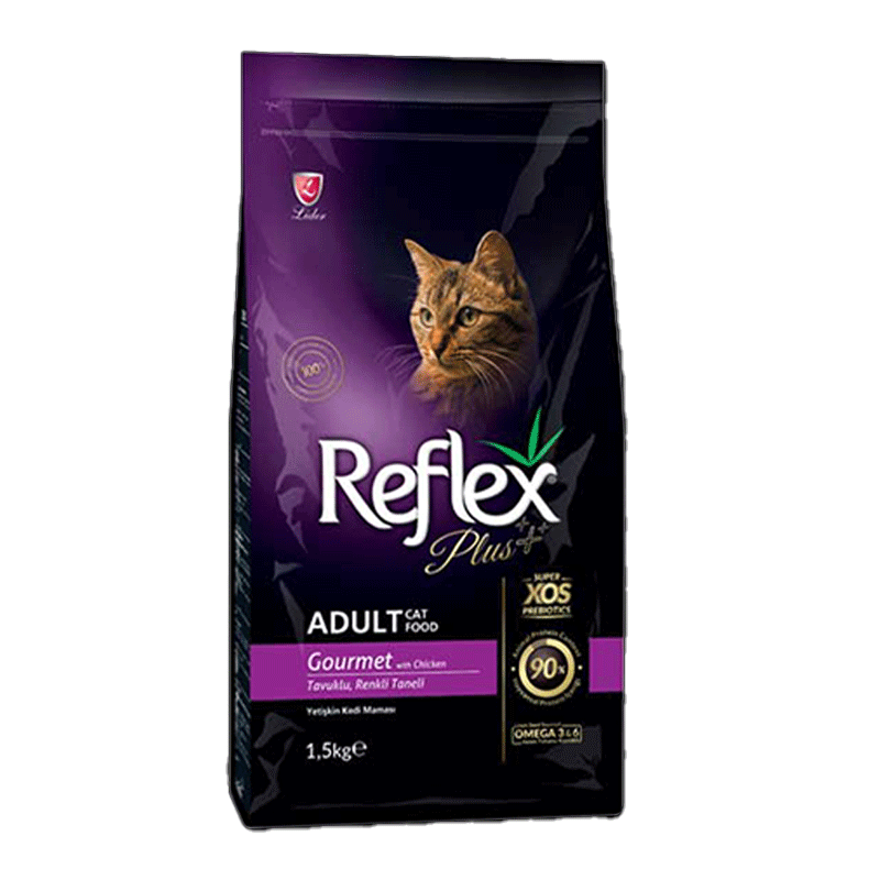 تصویر غذای خشک گربه رفلکس پلاس Reflex Adult Gourmet وزن 1.5 کیلوگرم