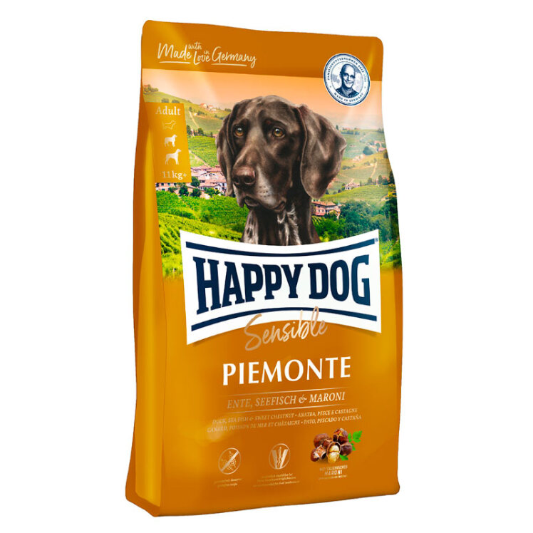 تصویر غذای خشک سوپر پرمیوم سگ بالغ هپی داگ Happy Dog Sensible Piemonte وزن 4 کیلوگرم از نمای رو به رو