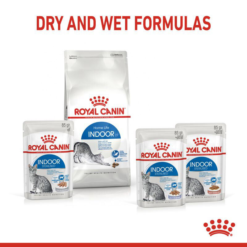  تصویر بسته‌های پوچ گربه عقیم شده خانگی رویال کنین با طعم مرغ در ژله Royal Canin Indoor Sterilised وزن 85 گرم 