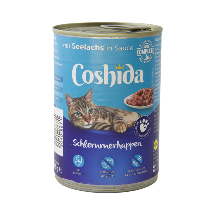 کنسرو غذای گربه کوشیدا با طعم ذغال ماهی آلاسکا Coshida Pollock وزن 415 گرم 2