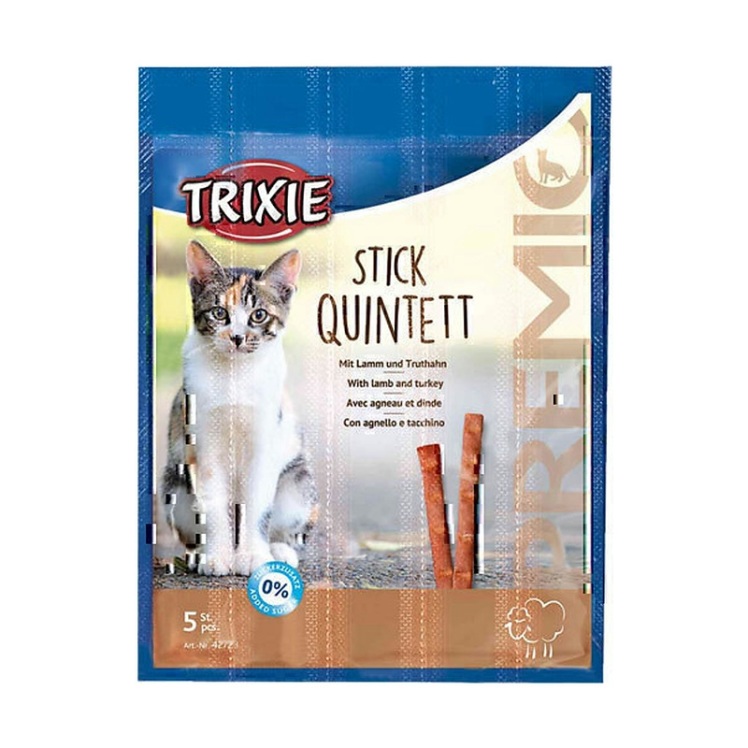 تصویر 2 تشویقی گربه تریکسی با طعم بره و بوقلمون Trixie Sticks Quintett بسته 5 عددی