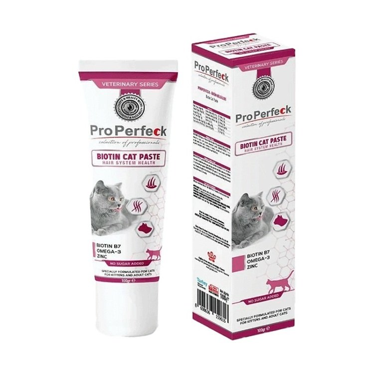 تصویر محتویات خمیر بیوتین گربه پروپرفک ProPerfeck Biotin Cat Paste وزن 100 گرم