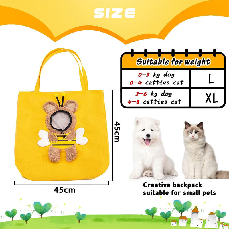  تصویر اندازه ساک حمل زنبوری سگ و گربه لیهوری Lihuori Dog & Cat Beeg Bag 