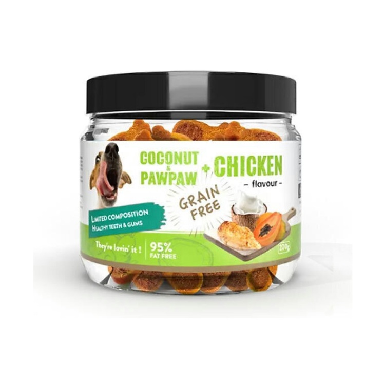 تصویر 2 تشویقی سگ بدون دانه هابون با طعم شیر نارگیل، پاپایا و مرغ Howbone Dog Snacks With Coconut,Pawpaw And Chicken Fla