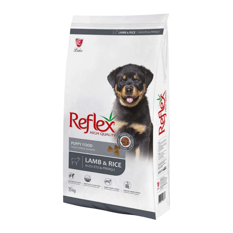  غذای خشک توله سگ رفلکس با طعم بره و برنج Reflex Puppy Lamb & Rice وزن 15 کیلوگرم 