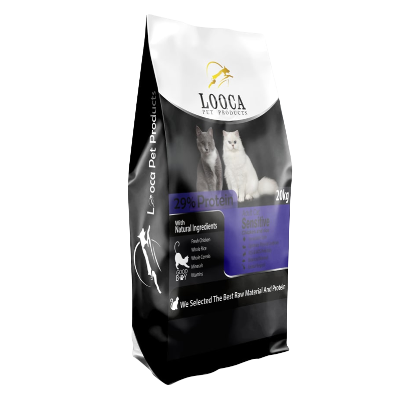  عکس روی بسته بندی غذای خشک گربه لوکا مدل Sensitive وزن 2 کیلوگرم 