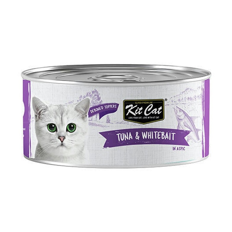 تصویر کنسرو غذای گربه کیت کت با طعم ماهی تن و بچه ماهی KitCat Tuna & Whitebait وزن 80 گرم
