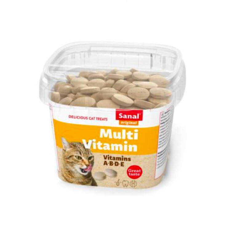 قرص مولتی ویتامین گربه سانال با طعم سالمون Sanal Multi Vitamin Salmon وزن 100 گرم دانه