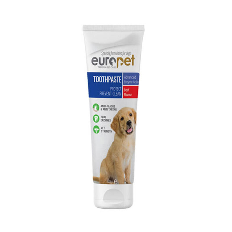  تصویر خمیر دندان سگ یوروپت با طعم گوشت گاو Europet Dog Toothpaste With Beef وزن 100 گرم 