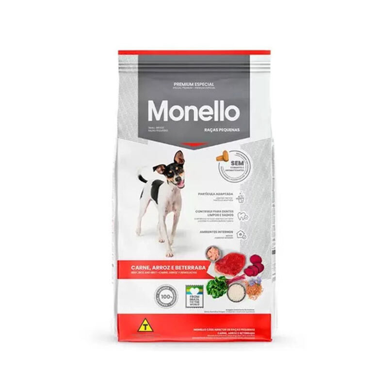  عکس بسته‌های غذای خشک سگ نژاد کوچک با طعم گوشت و برنج مونلو Monello Special Premium Small Breed Adult Dog وزن 1 کیلوگرم 