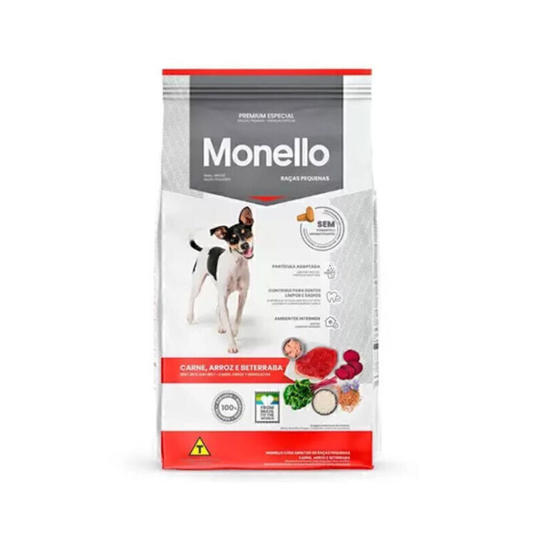 عکس بسته‌های غذای خشک سگ نژاد کوچک با طعم گوشت و برنج مونلو Monello Special Premium Small Breed Adult Dog وزن 1 کیلوگرم