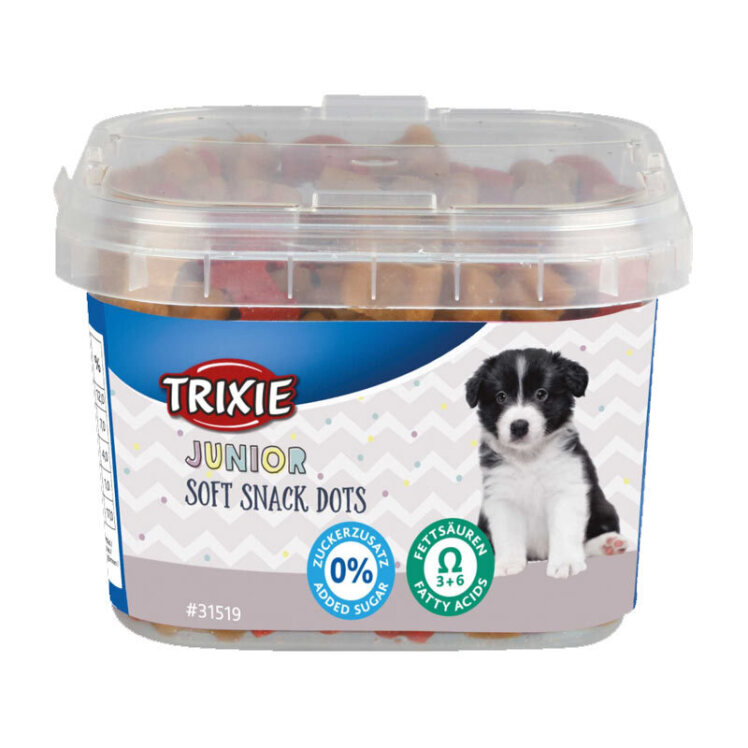 تصویر تشویقی سگ تریکسی مدل Junior Soft Snack Dots با مخلوط وزن 140 گرم