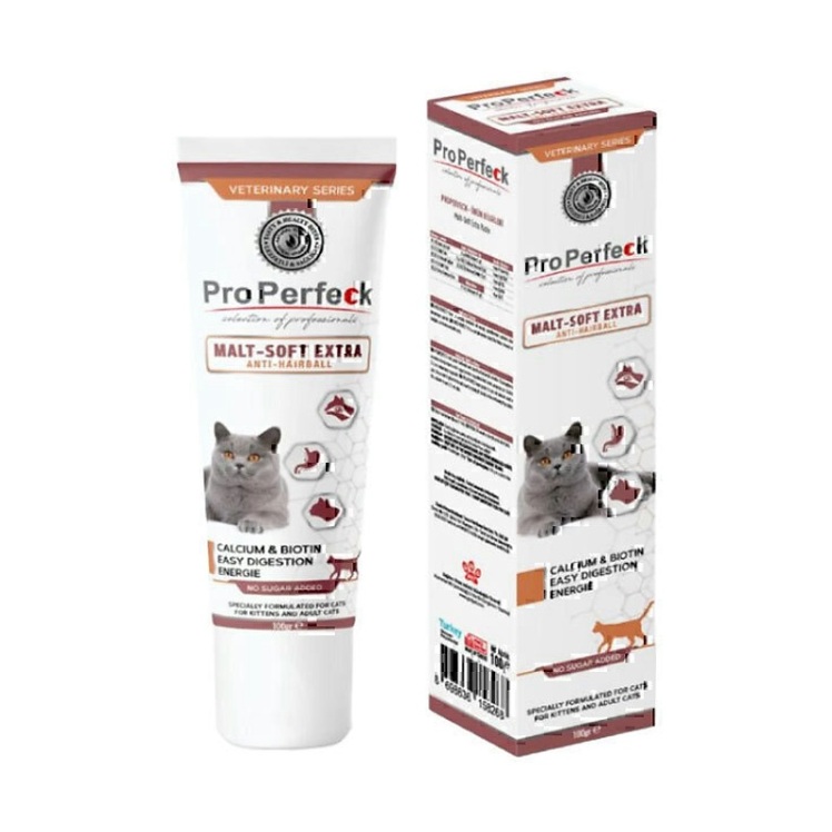 تصویر محصول خمیر مالت همراه با مولتی ویتامین گربه پروپرفک Properfeck Cat Malt Soft Extra Paste وزن 100 گرم