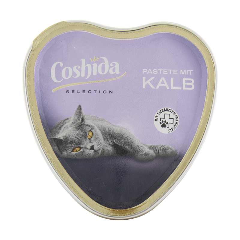  عکس بسته بندی غذای کاسه ای گربه کوشیدا مدل Calf pate وزن ۸۵ گرم 