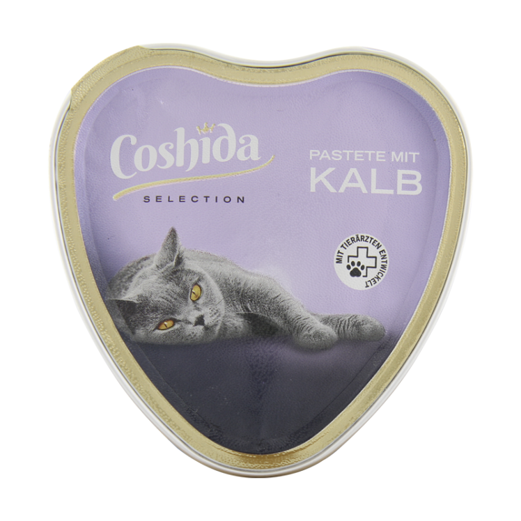 عکس بسته بندی غذای کاسه ای گربه کوشیدا مدل Calf pate وزن ۸۵ گرم 