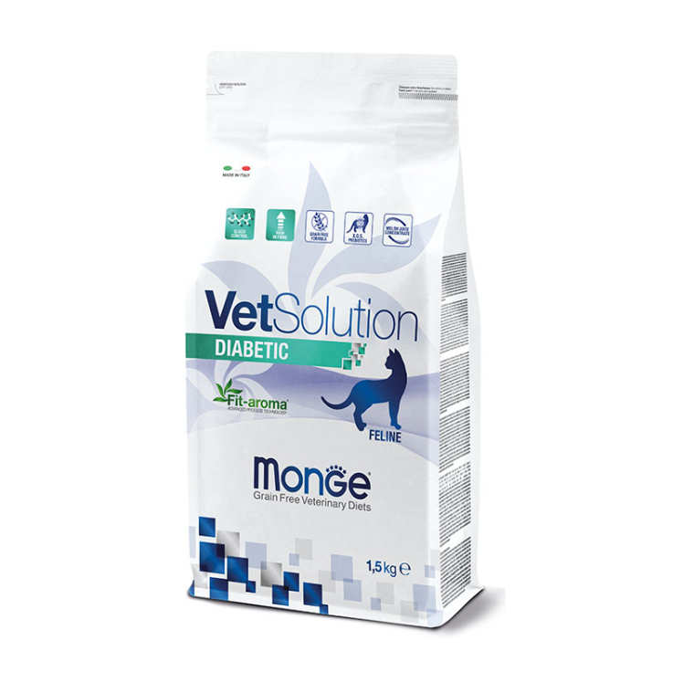 تصویر غذای خشک درمانی مخصوص گربه های دیابتی مونژ Monge VetSolution Diabetic Feline وزن 1.5 کیلوگرم