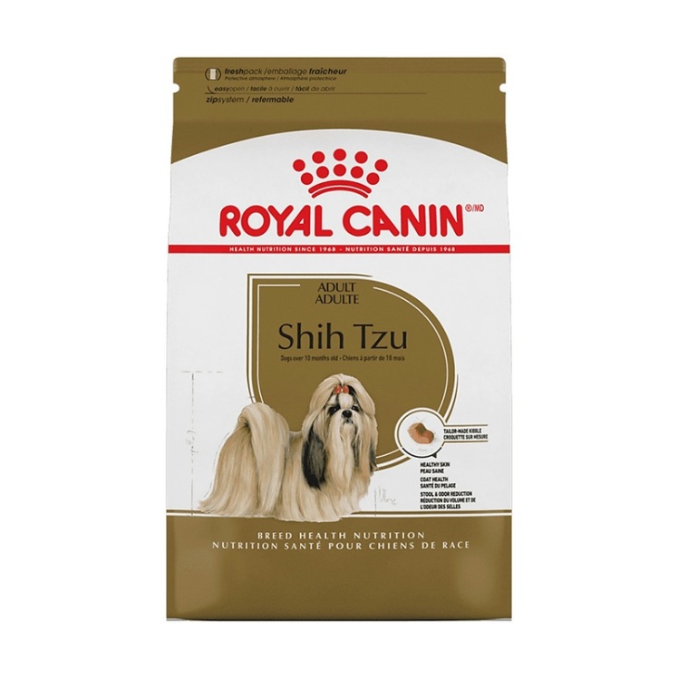 عکس راهنمای پشت بستهبندی غذای خشک سگ رویال کنین مدل Adult Shih Tzu وزن 1.5 کیلوگرم