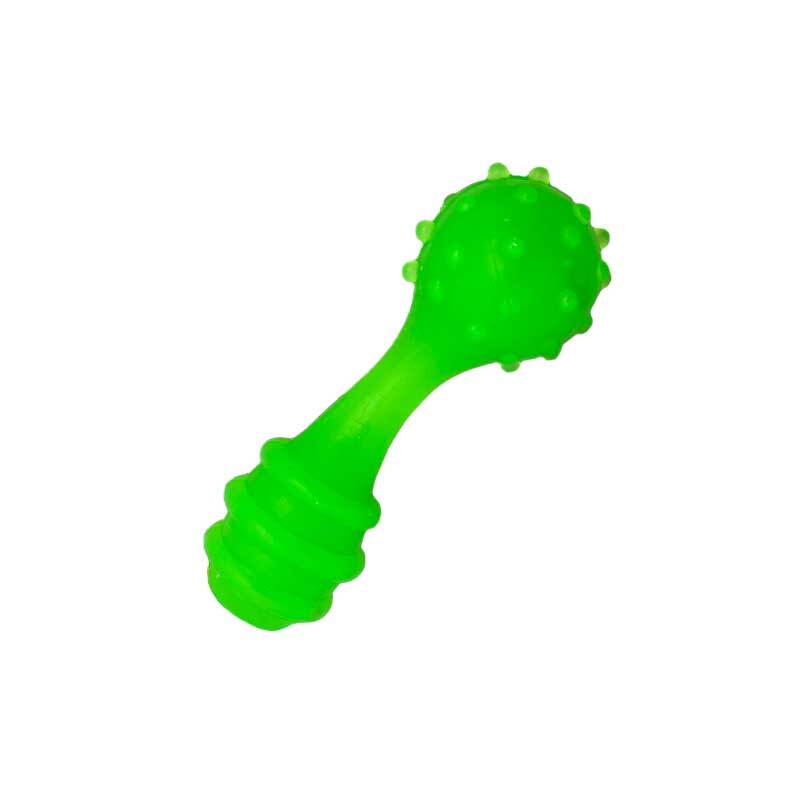  عکس اسباب بازی دندانی سگ طرح گرز و دمبل سبز فسفری 