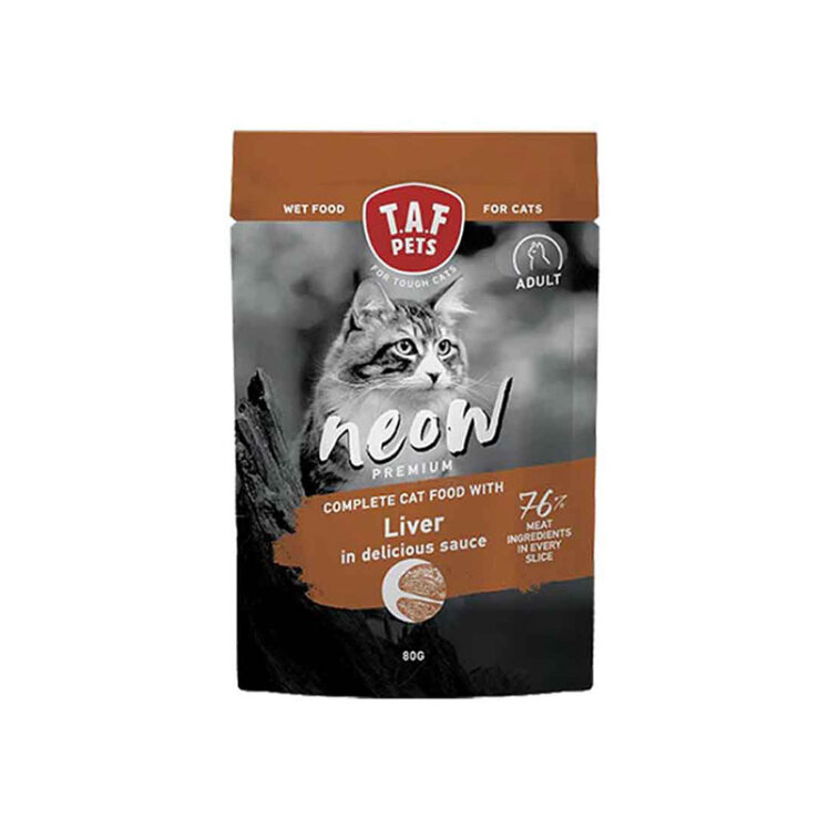 عکس پوچ گربه بالغ تاف پتز با طعم جگر T.A.F. Pets Adult Pouch Liver in Sauce وزن 80 گرم