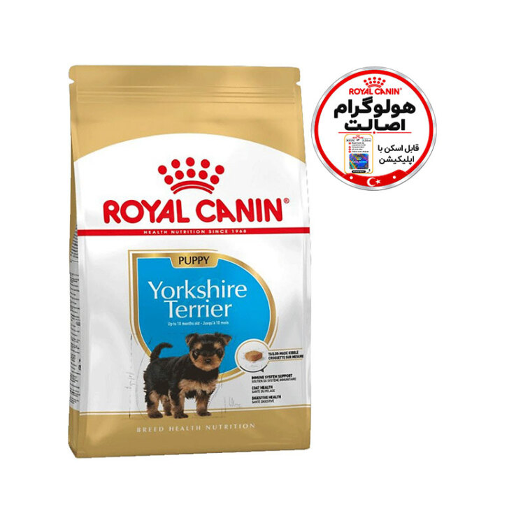 عکس بسته‌بندی غذای خشک توله سگ رویال کنین مدل Puppy Yorkshire Terrier وزن 1.5 کیلوگرم