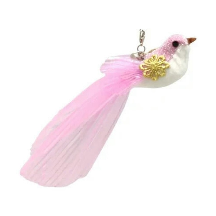تصویر دوم اسباب بازی پرنده فنری گربه Cat Feather Toy رنگ صورتی 
