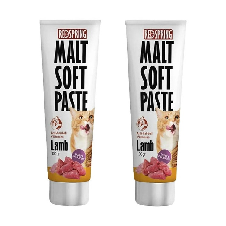 تصویر خمیر مالت گربه رداسپرینگ با طعم گوشت بره Redspring Malt Soft Paste Lamb وزن 100 گرم از نمای رو به رو