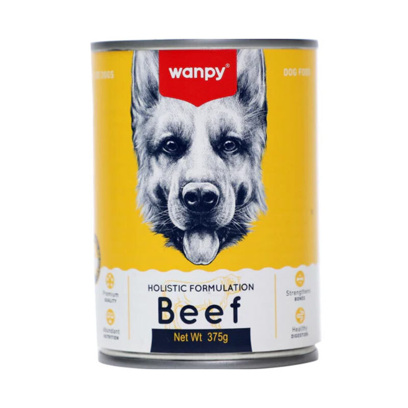  تصویر 1 کنسرو سگ ونپی با طعم گوشت گاو Wanpy Beef Dog Food وزن 375 گرم 