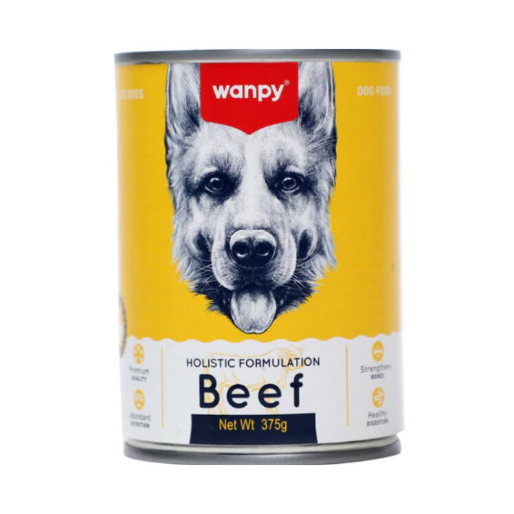 تصویر 1 کنسرو سگ ونپی با طعم گوشت گاو Wanpy Beef Dog Food وزن 375 گرم