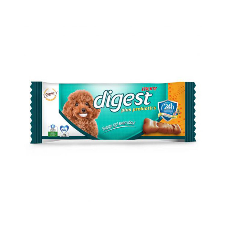 عکس بستهبندی تشویقی سگ گناولرز حاوی پروبیوتیک Gnawlers Digest More Dog Treat بسته 1 عددی