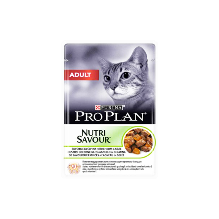 پوچ گربه با طعم گوشت پروپلن ProPlan Adult Lamb وزن 85 گرم 