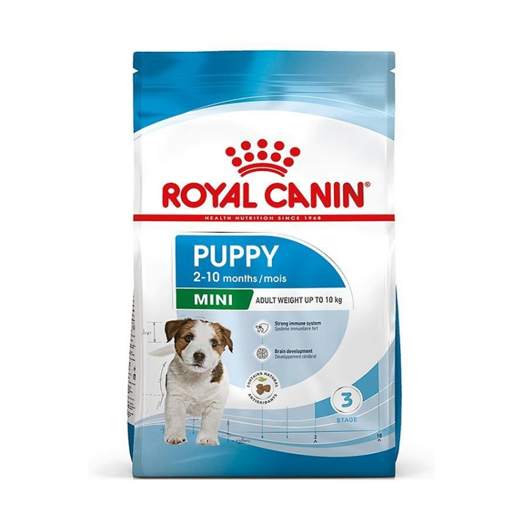 عکس بسته بندی قدیم و جدید غذای خشک سگ رویال کنین مدل Mini Puppy وزن 2 کیلوگرم