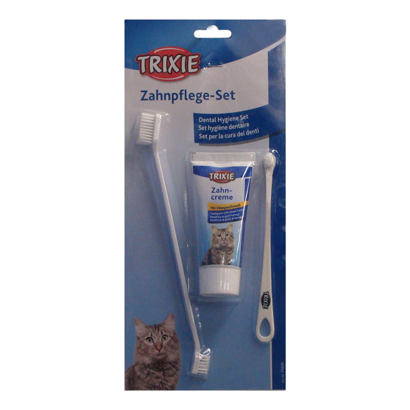  عکس بسته بندی ست مسواک و خمیر دندان گربه تریکسی مدل Dental Care 
