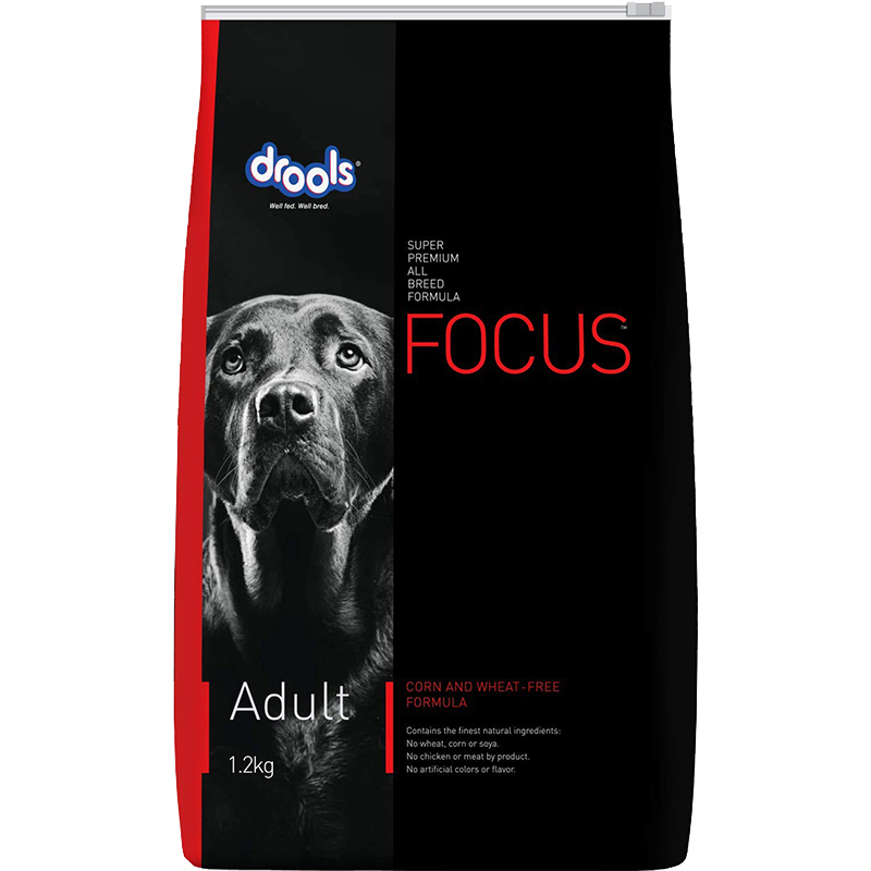  عکس بسته بندی غذای خشک سگ درولز مدل Focus Adult وزن 1.2 کیلوگرم 