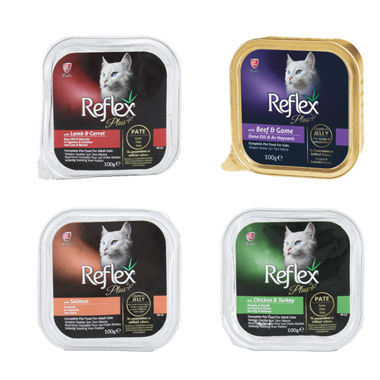 بسته غذای کاسه‌ ای گربه رفلکس پلاس Reflex Plus Pack مجموعه 4 عددی