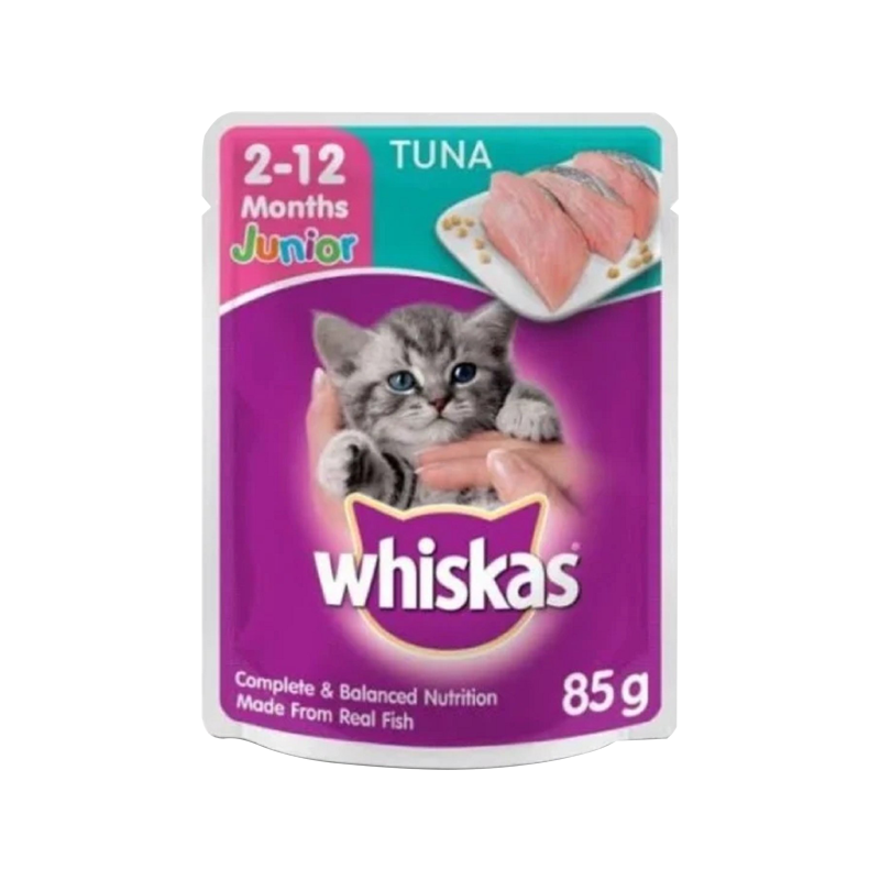  پوچ بچه گربه ویسکاس با طعم ماهی تن Whiskas Pouch Tuna بسته 4 عددی بسته پوچ 