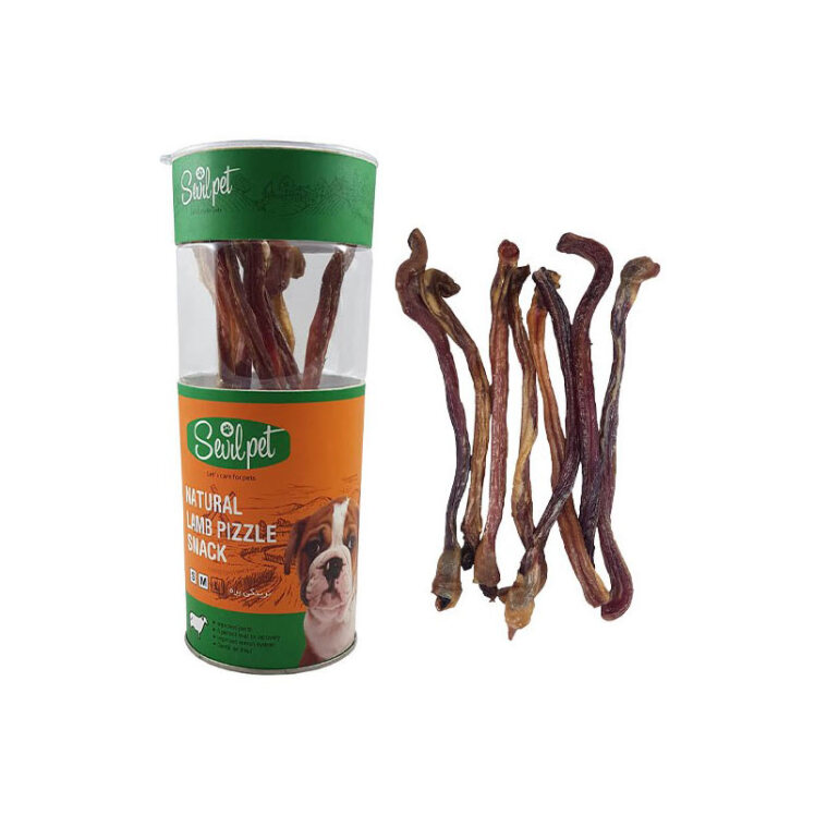 تصویر تشویقی طبیعی نرینگی بره سگ سویل پت Sevil Pet Lamb Pizzle Dog Snack بسته 8 عددی