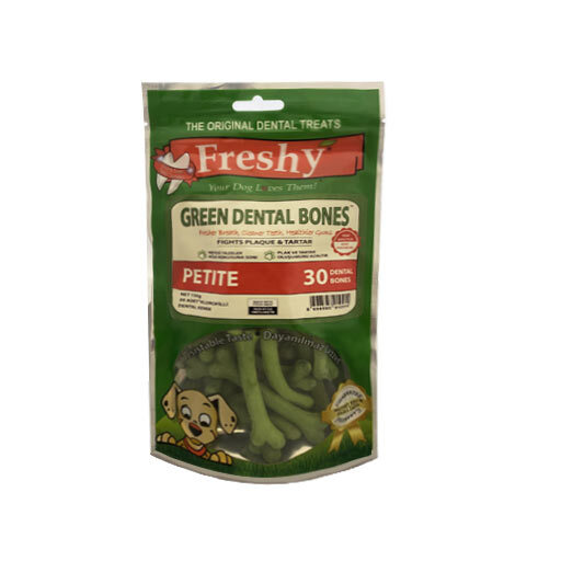  عکس تشویقی استخوانی سگ فرشی Freshy Mini Green Dental Bones بسته 30 عددی 