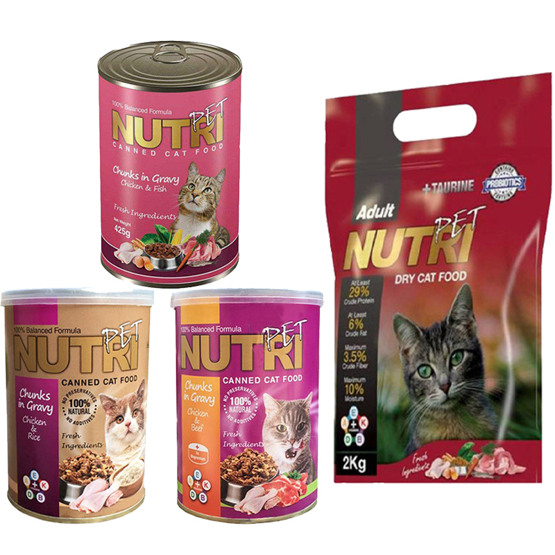  عکس باندل بسته غذای گربه نوتری مدل Adult Pack مجموعه 4 عددی 