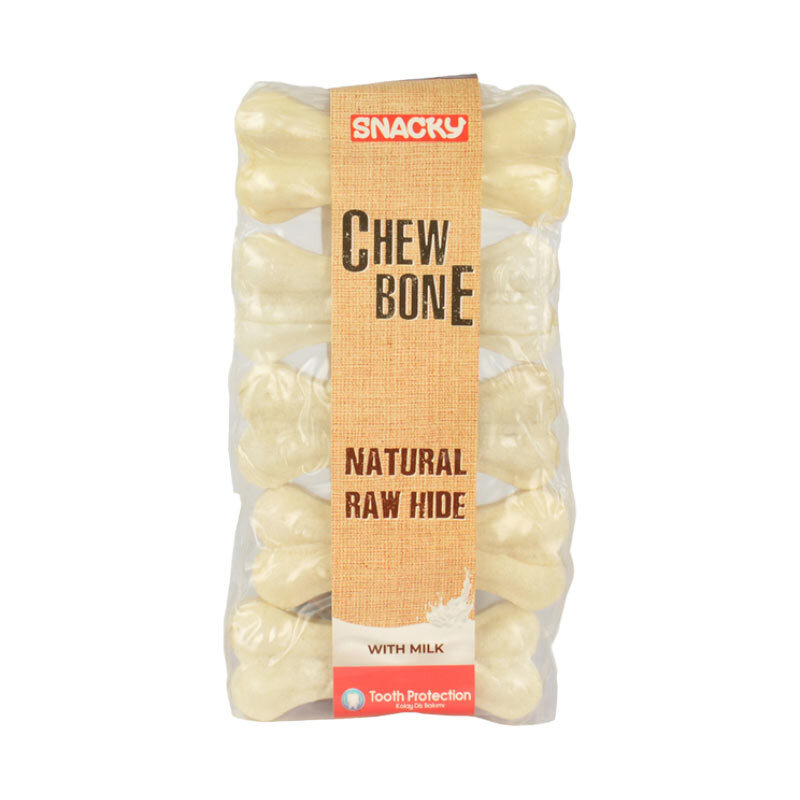  تصویر تشویقی سگ استخوانی اسنکی Snacky Chew Bone With Milk بسته 10 عددی 